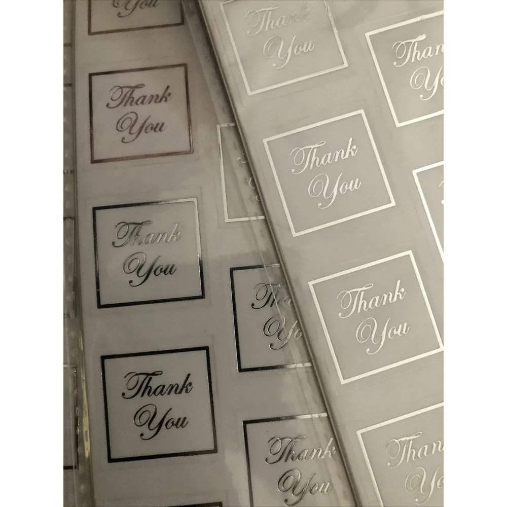 Wilton Thank You card Envelope Decorating Seals Silver 50 Ct party favor decor